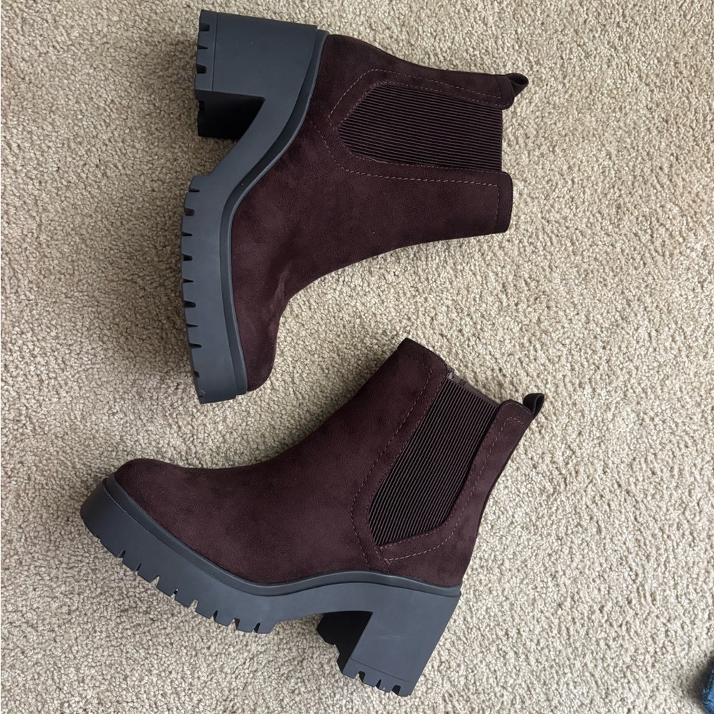 Soda Dark Brown Ankle Booties